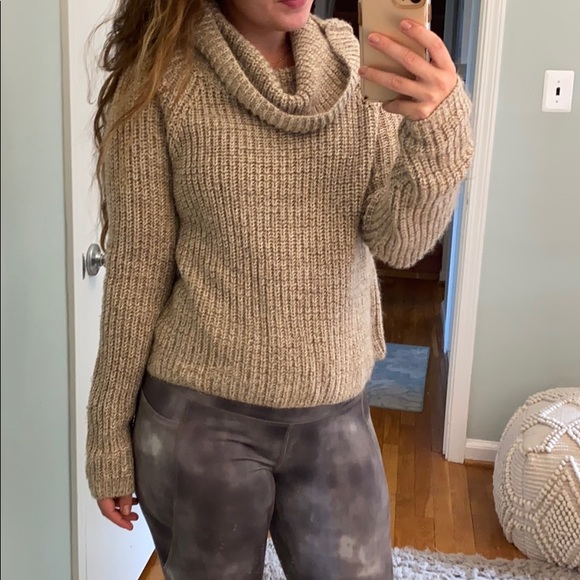 Chunky Knit Cowl Neck Sweater Soft 
